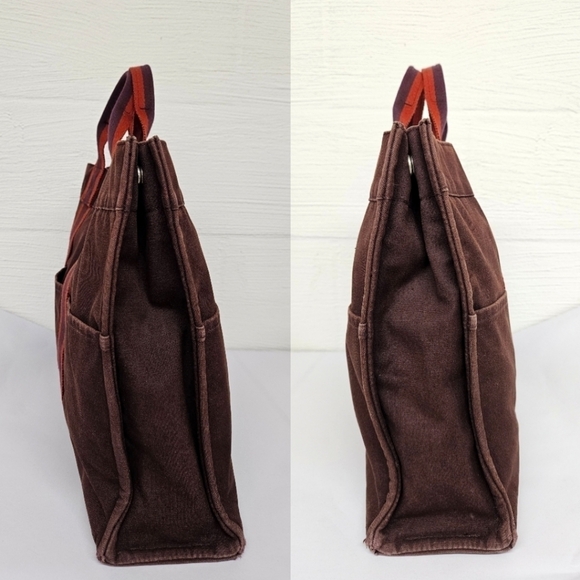 Hermes Canvas Fourre Tout Holdall Tote Bag Set in Burgundy and Red MM and PM - Picture 15 of 16